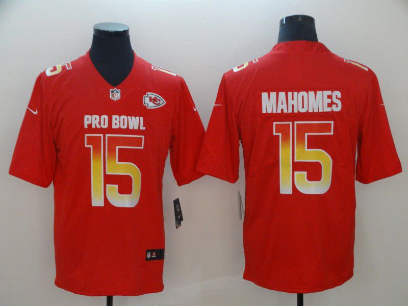 Men Kansas City Chiefs #15 Mahomes Red Nike Royal 2019 Pro Bowl Limited Jersey